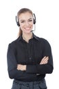 Friendly customer service representative. Arms crossed. Royalty Free Stock Photo