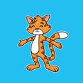 friendly cute cat cartoon with sweet smile