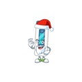 Friendly digital thermometer Santa cartoon character design with ok finger