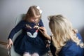 Doctor examining a little girl by stethoscope Royalty Free Stock Photo