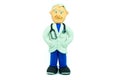 Friendly doctor made in plasticine smiling