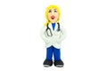 Friendly doctor woman smiling made in plasticine