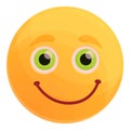 Friendly emoticon icon, cartoon style