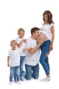 Happy family with two children Royalty Free Stock Photo