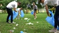 Friendly family organized cleaning day to clean park of household garbage Royalty Free Stock Photo