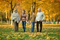 Friendly family in park