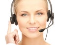 Friendly female helpline operator Royalty Free Stock Photo