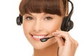 Friendly female helpline operator Royalty Free Stock Photo