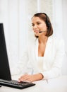 Friendly female helpline operator Royalty Free Stock Photo