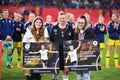 The friendly football match of natonal women teams Germany and Sweden