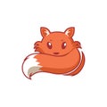 Friendly Fox Cartoon Sleeping Character Logo - Shy Tame and Adorable