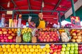 Friendly fresh juice seller. The famous Djema el Fna square Royalty Free Stock Photo
