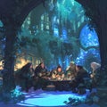 Friendly Gathering at Faery Table - A589X Royalty Free Stock Photo