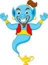Friendly genie cartoon Royalty Free Stock Photo