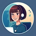 friendly girl face for assistance contacts , generated by AI Royalty Free Stock Photo