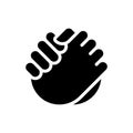 Friendly handshake black glyph icon