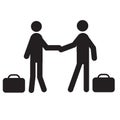 Friendly handshake of two business people after the transaction. two man handshake sign. flat style
