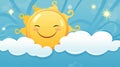 friendly head in clouds Royalty Free Stock Photo