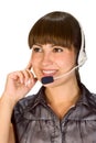 Friendly helpdesk girl Royalty Free Stock Photo