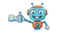 Happy Robot Giving Thumbs Up, Innovative Tech Approval vector design Generative AI Royalty Free Stock Photo