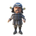 Friendly Japanese samura warrior is approachable, 3d illustration