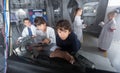 Children playing in bunker questroom Royalty Free Stock Photo