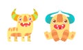 Friendly Little Monsters Set, Cute Funny Monster Characters Cartoon Vector Illustration Royalty Free Stock Photo