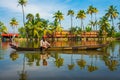 Friendly Local Man in the Kerala Backwaters Royalty Free Stock Photo