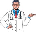Friendly Male Doctor Presenting or Explaining Royalty Free Stock Photo