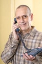 Friendly Man on Phone Royalty Free Stock Photo
