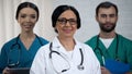 Friendly medical team, specialized doctor and nursing staff emergency department