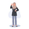 Friendly Muslim Businesswoman Greeting with Confident Gesture