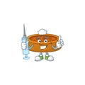 Friendly Nurse peanut cookies mascot design style using syringe Royalty Free Stock Photo