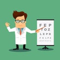 Friendly oftalmologist doctor. Cartoon character Royalty Free Stock Photo