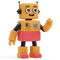 Friendly Orange and Pink Glitter Robot Cartoon Character Royalty Free Stock Photo