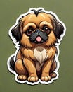 pekingese dog sticker decal cartoon comic character