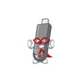 A friendly picture of flashdisk dressed as a Super hero
