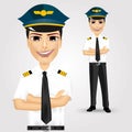 Friendly pilot with crossed arms Royalty Free Stock Photo