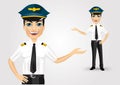 Friendly pilot showing something Royalty Free Stock Photo
