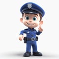 a friendly police officer cartoon character