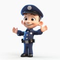 A friendly police officer cartoon character