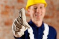 Friendly and reliable construction worker Royalty Free Stock Photo
