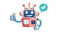Friendly Robot Assistant with Thumbs Up for AI Innovation, vector design Generative AI Royalty Free Stock Photo