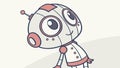 Friendly Robot Character with Big Eyes and Welcoming Expression. vector design Generative AI Royalty Free Stock Photo