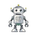 Friendly Robot Character Illustration: Cartoon Android Mascot with Cheerful Expression and Tech Detailing Royalty Free Stock Photo