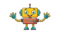 Friendly Robot Cute AI Tech Assistant Character Vector, vector design Generative AI Royalty Free Stock Photo