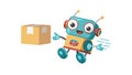 Friendly Robot Delivering a Package, Logistics Vector Design Generative AI Royalty Free Stock Photo