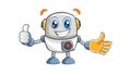 Friendly Robot Giving Thumbs Up Artificial Intelligence Vector, vector design Generative AI Royalty Free Stock Photo