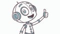 Friendly Robot Giving a Thumbs Up with Positive Expression, vector design Generative AI Royalty Free Stock Photo