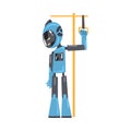 Friendly Robot Holding the Handle in Public Transport, Personal Robotic Assistant Character, Artificial Intelligence
